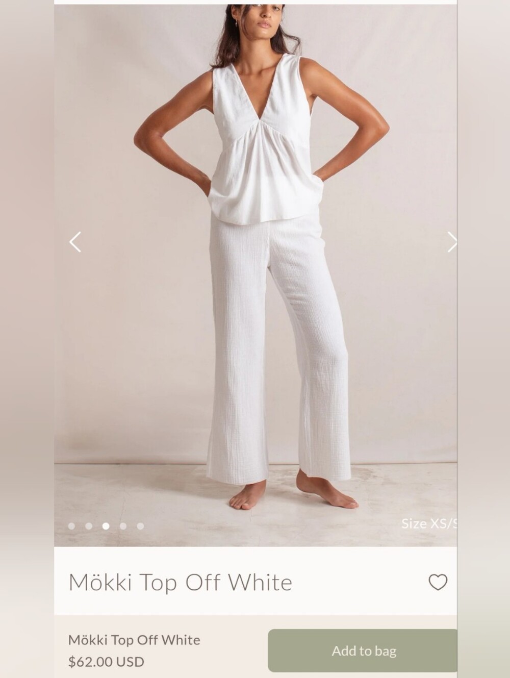 Indigo Luna Mokki Top Off White, M/L